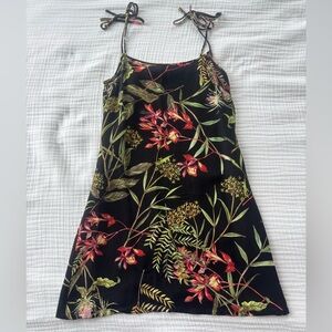 French Connection Black Floral Slip Dress | Size 0